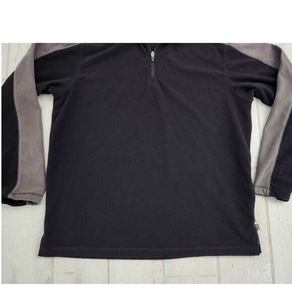REI Mens Large 1/4 Zip Pullover Shirt Long Sleeve Black Mock Neck Fleece Outdoor - Picture 3 of 8